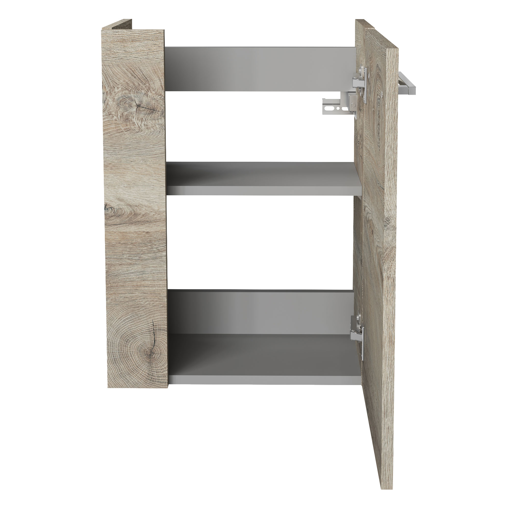 SBC Beckenunterschrank 45 - Front Nature Oak - Korpus Nature Oak - Rechtsanschlag