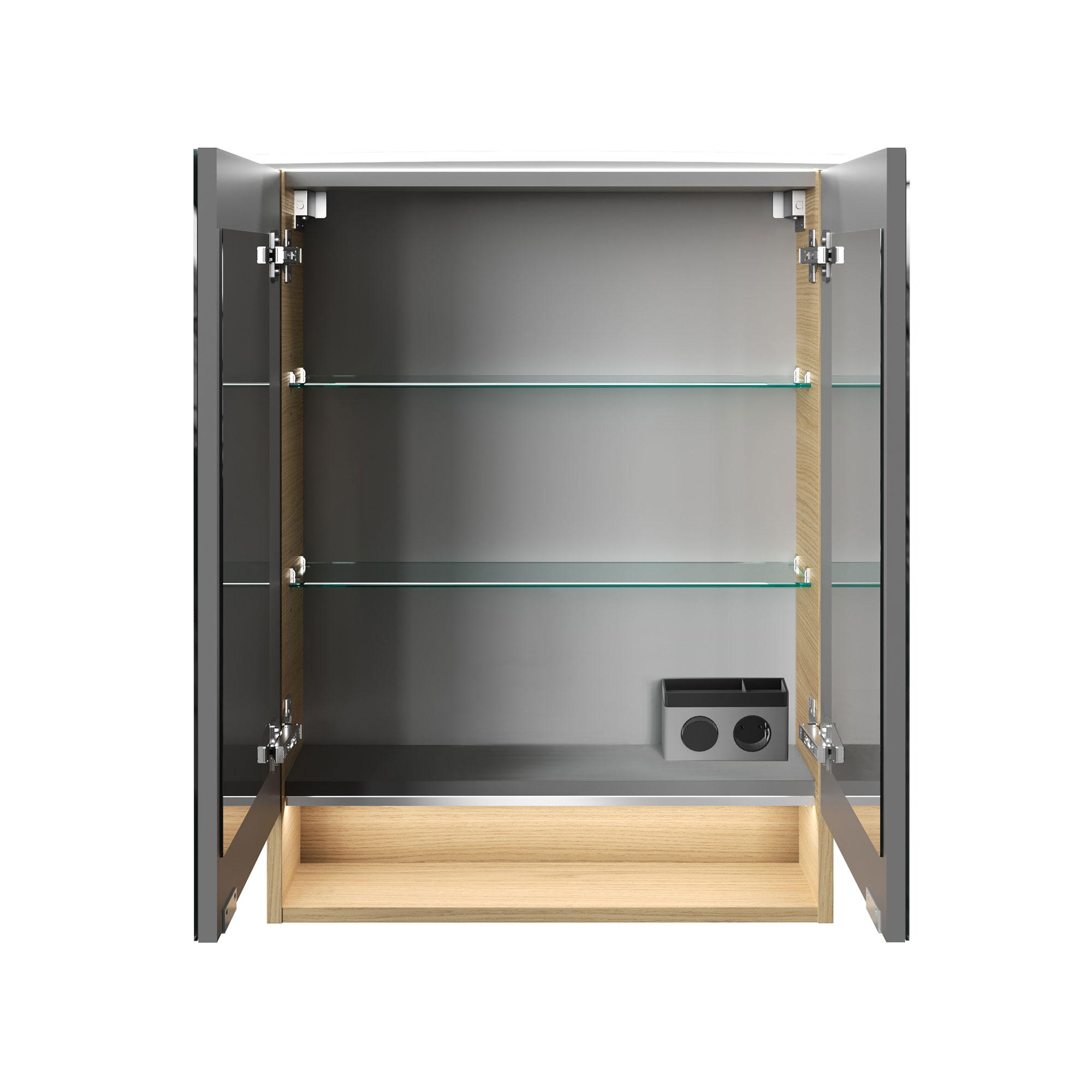 B.Style LED Spiegelschrank 60 cm Korpusfarbe: Sandeiche