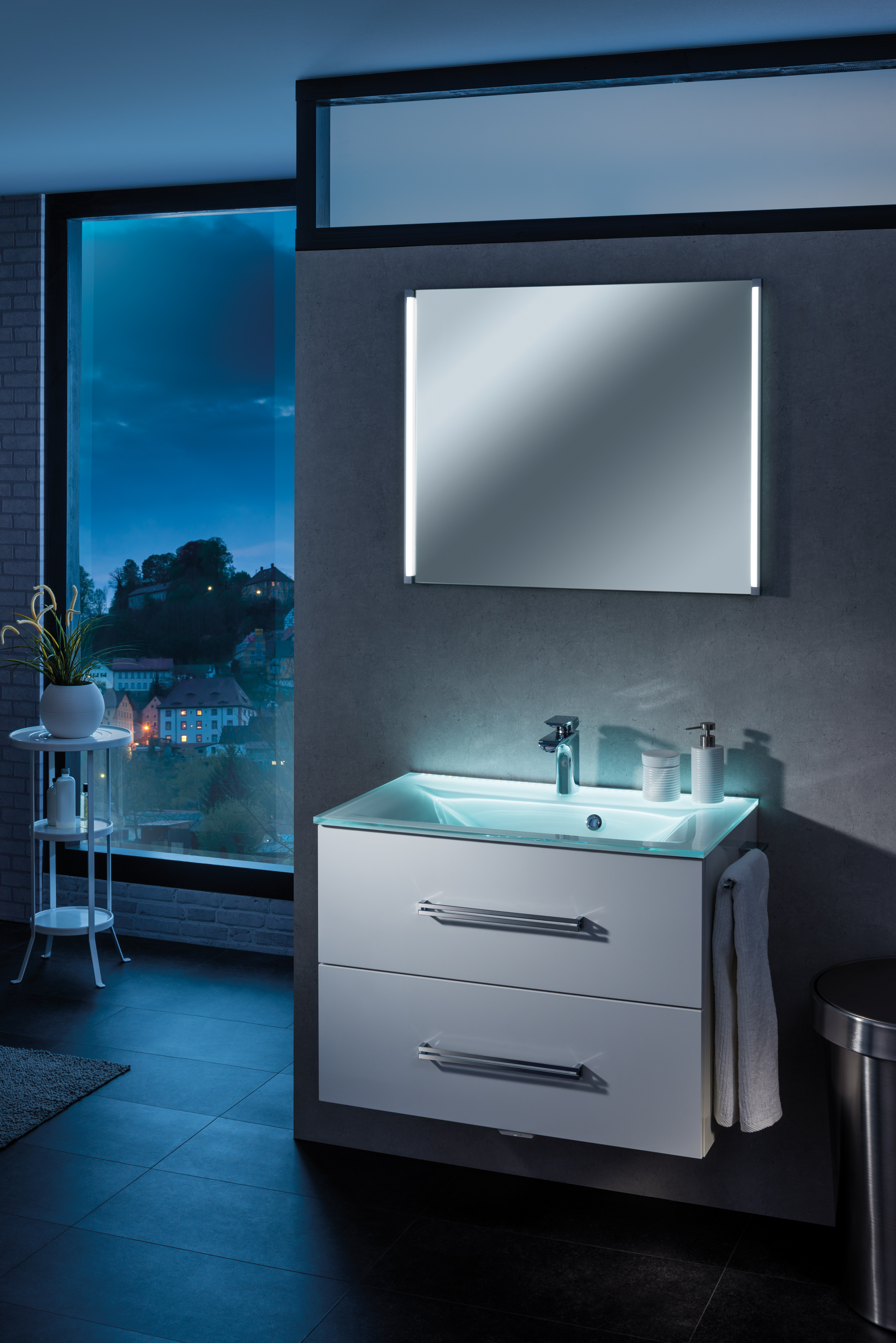 Spiegelelement 80 cm breit LED Line