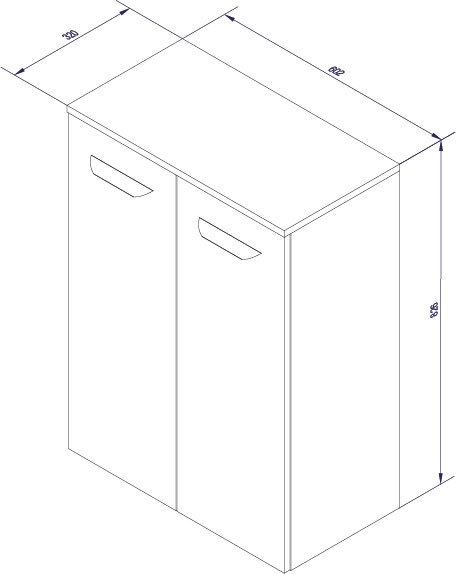 Luxor Doppel-Midischrank -Weiß Hochglanz - Steinesche - 60cm