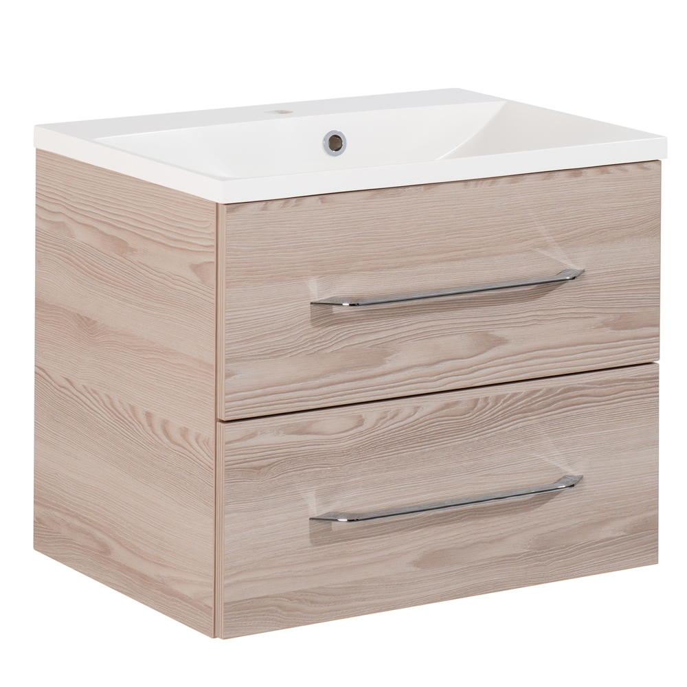 B.clever Waschtischset 60cm Korpusfarbe: Alaska-Esche Frontfarbe: Alaska-Esche
