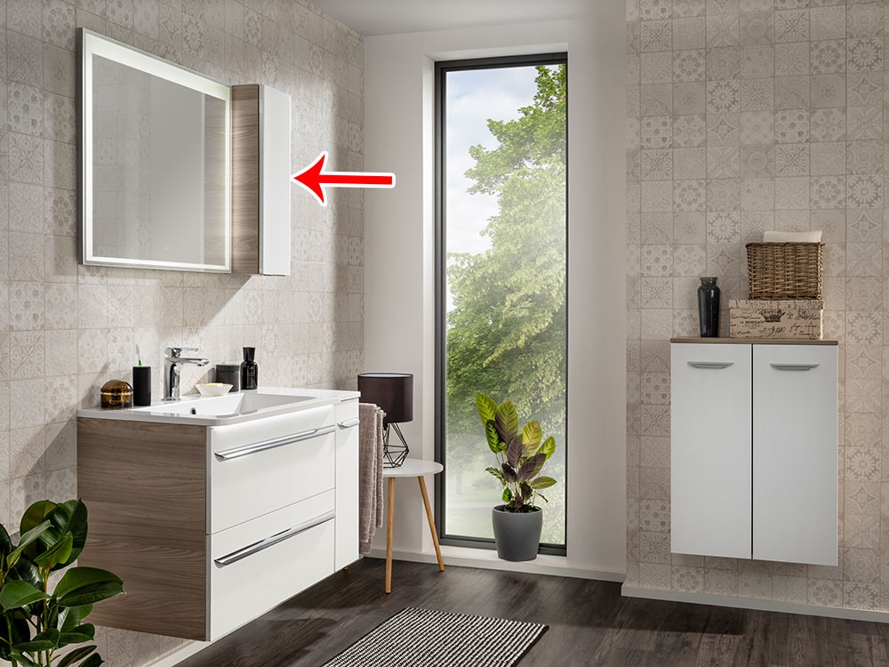 Luxor Hängeschrank rechts - Weiß Hochglanz - Steinesche - 20cm
