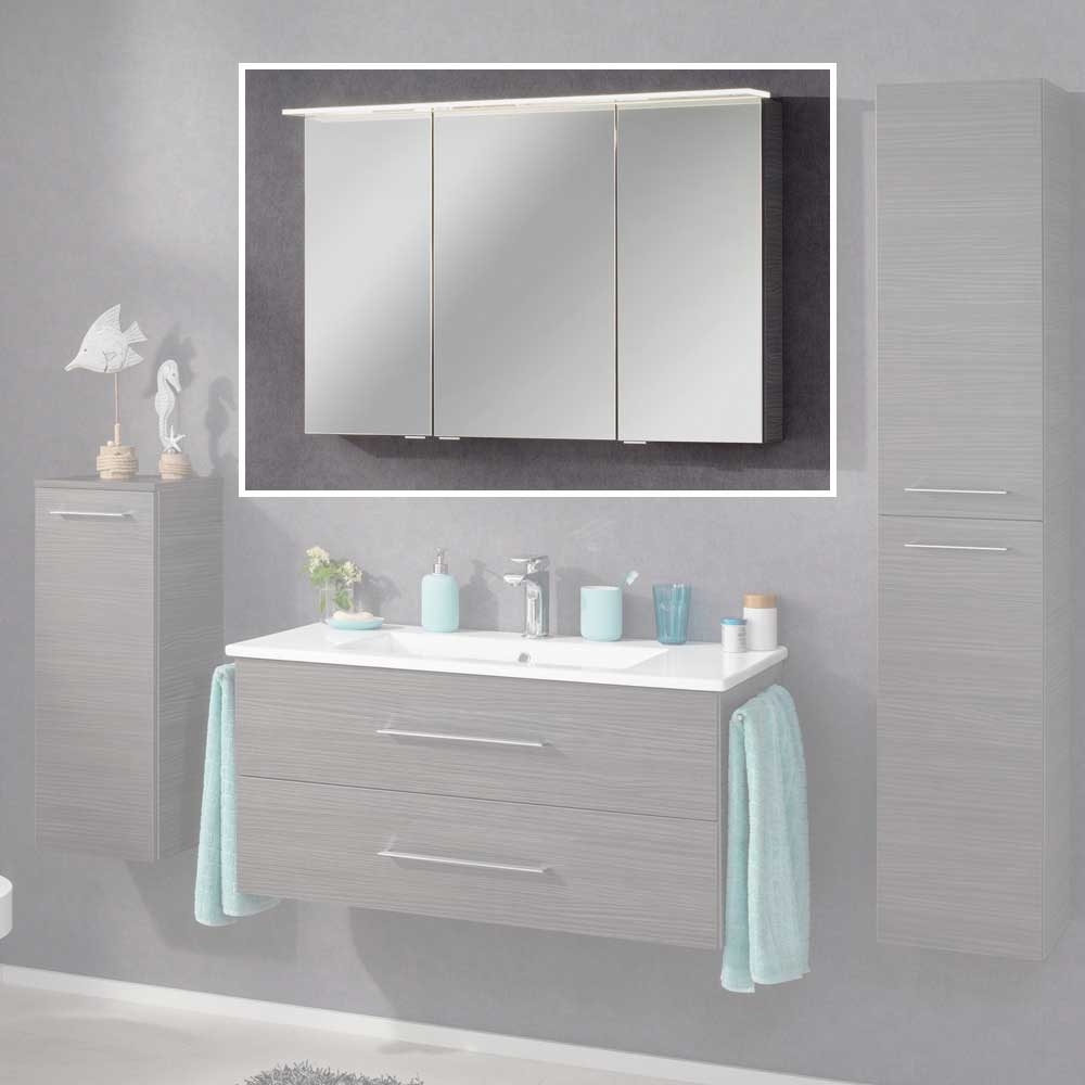 B.perfekt Spiegelschrank 100cm - Dark Oak