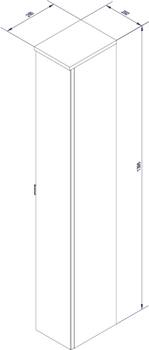 Luxor Hochschrank verspiegelt Linksanschlag - Steinesche - 20cm
