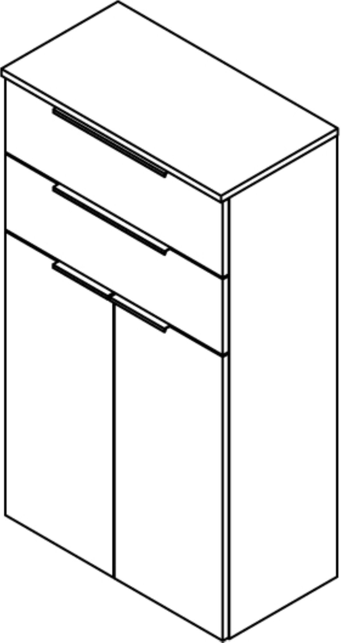 Kara Midischrank Korpusfarbe: Anthrazit Frontfarbe: Weiß - Glas lackiert