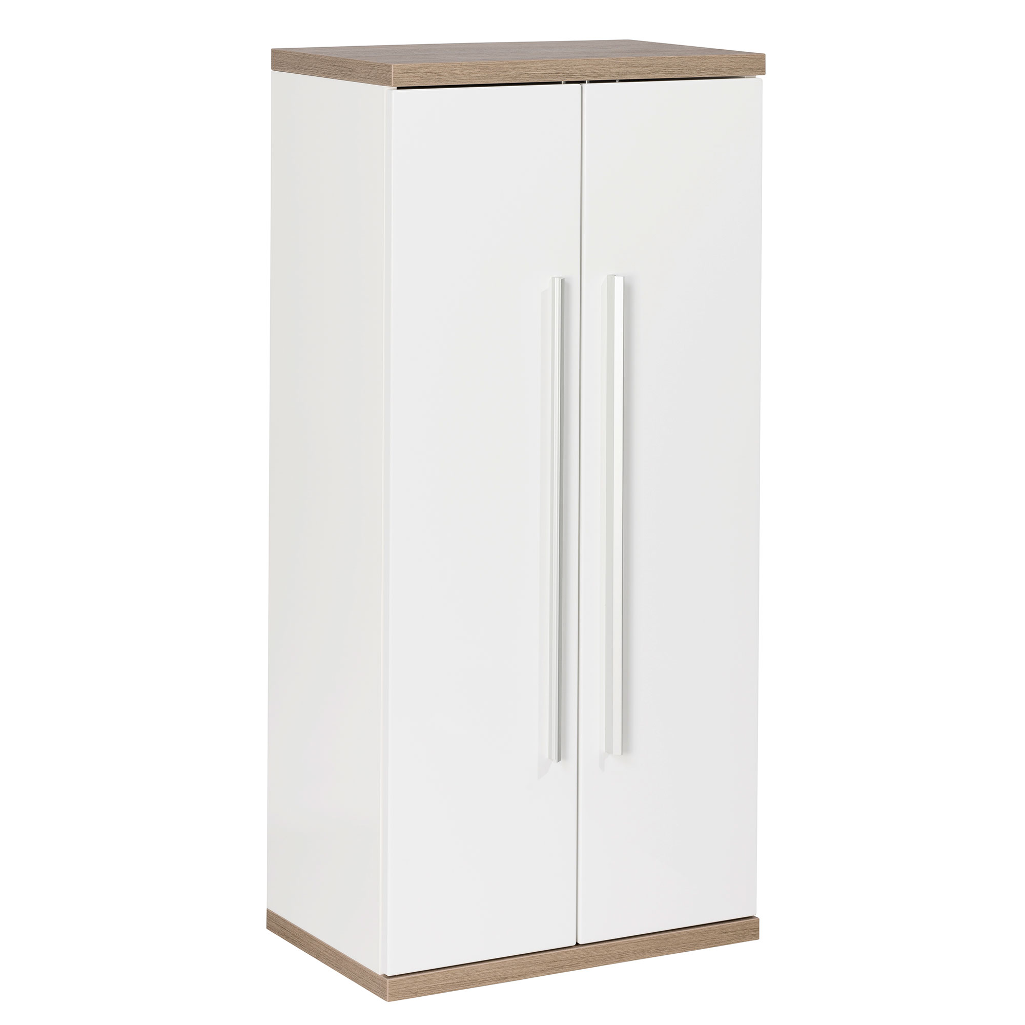 Stanford Doppel-Midischrank - Weiß - Nature Oak
