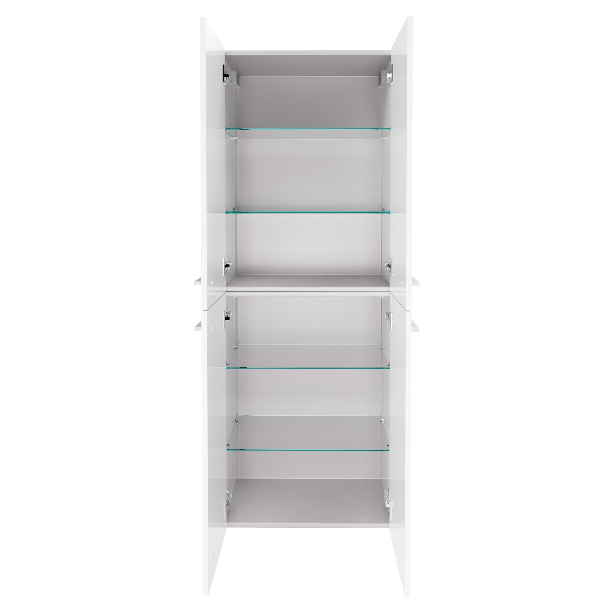 Verona Doppel Hochschrank- Weiß Hochglanz - Weiß Glanz