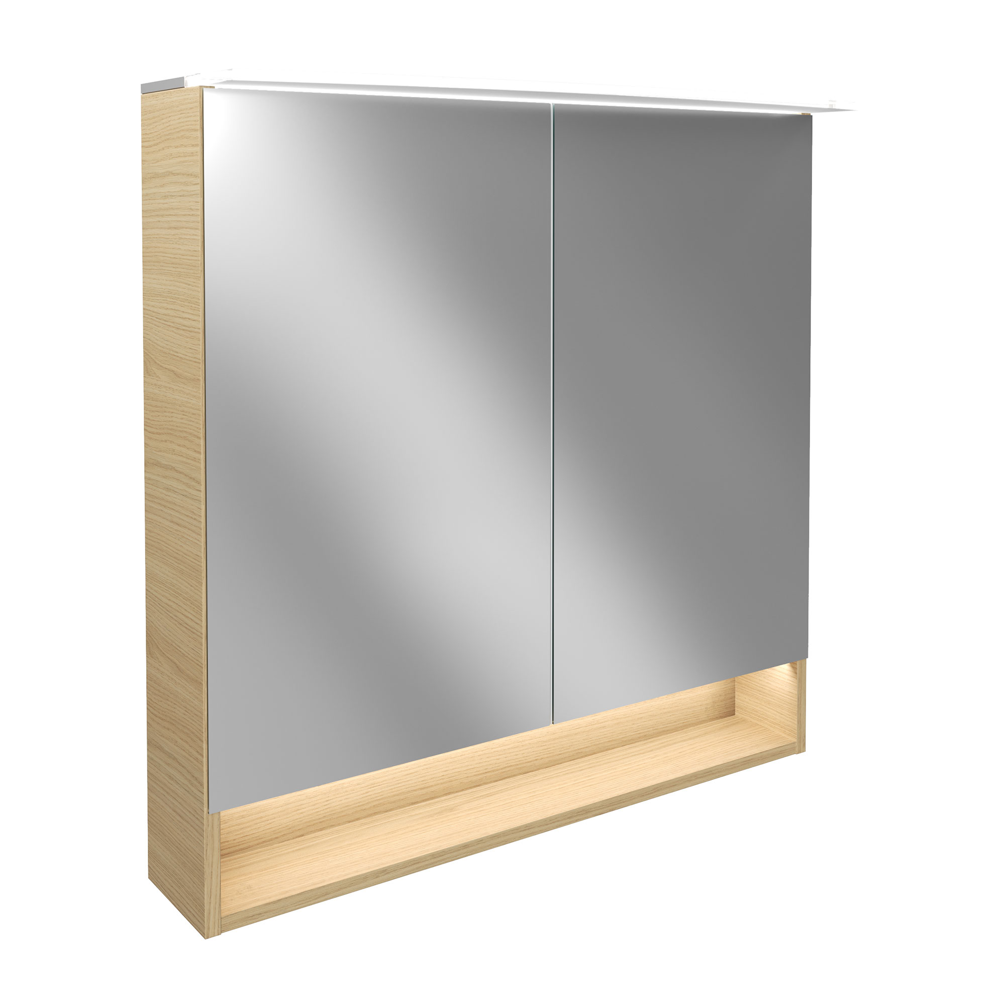B.Style LED Spiegelschrank 80 cm Korpusfarbe: Sandeiche