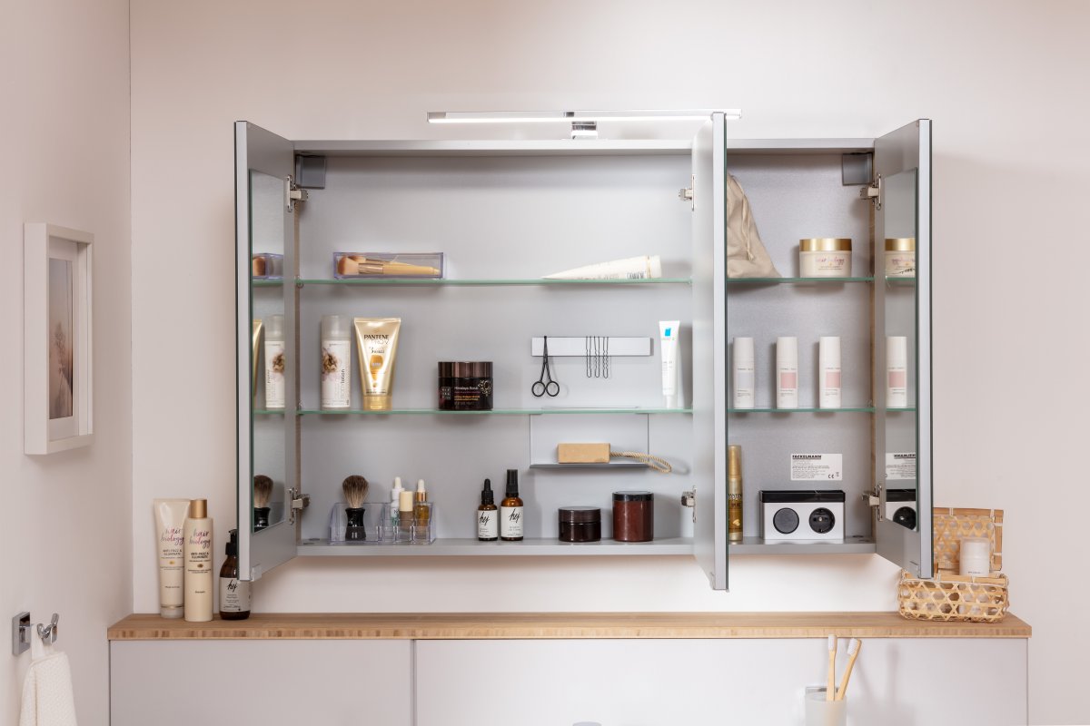 B.brillant LED Spiegelschrank 100cm - Ast Eiche