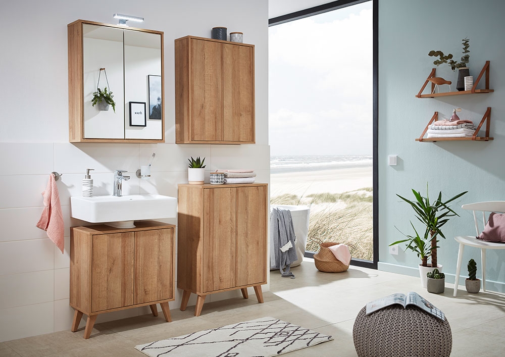 4er Set Holzfüße 15cm hoch Eiche massiv