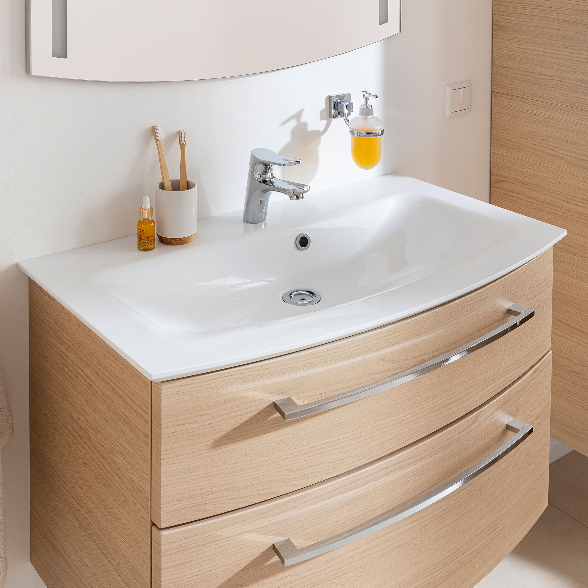 B.Style Waschtischset 83 cm Korpusfarbe: Sandeiche Frontfarbe: Sandeiche