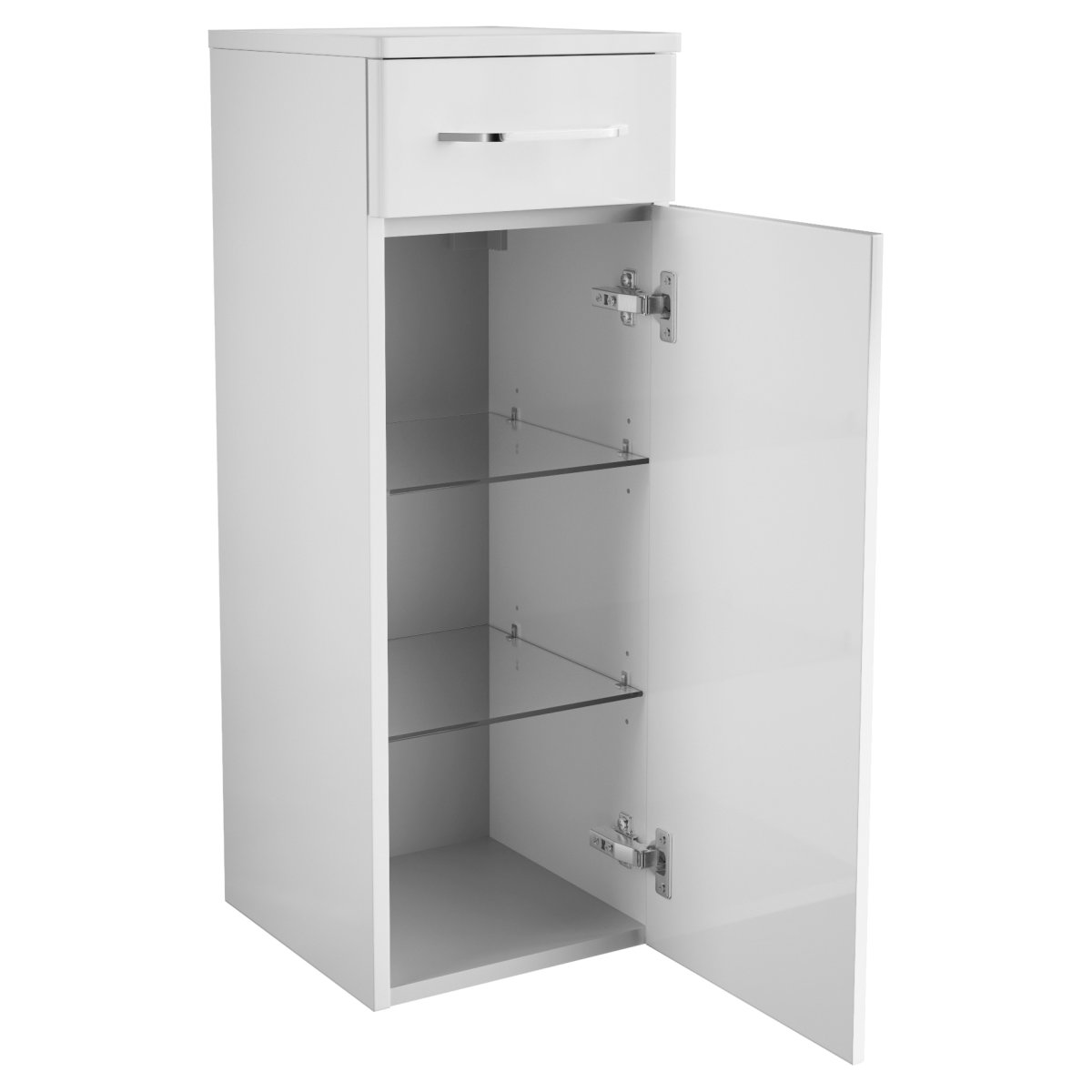 Milano Midischrank - Weiß Hochglanz - Weiß Matt