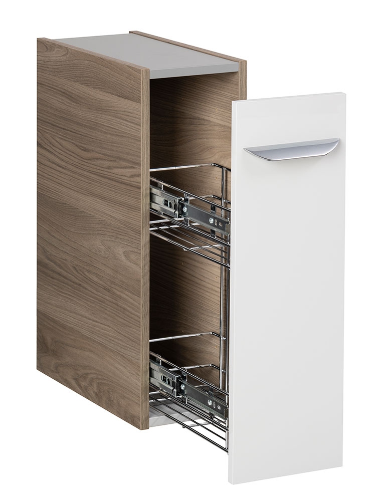 Luxor Unterschrank Apothekerauszug - Weiß Hochglanz - Steinesche - 20cm