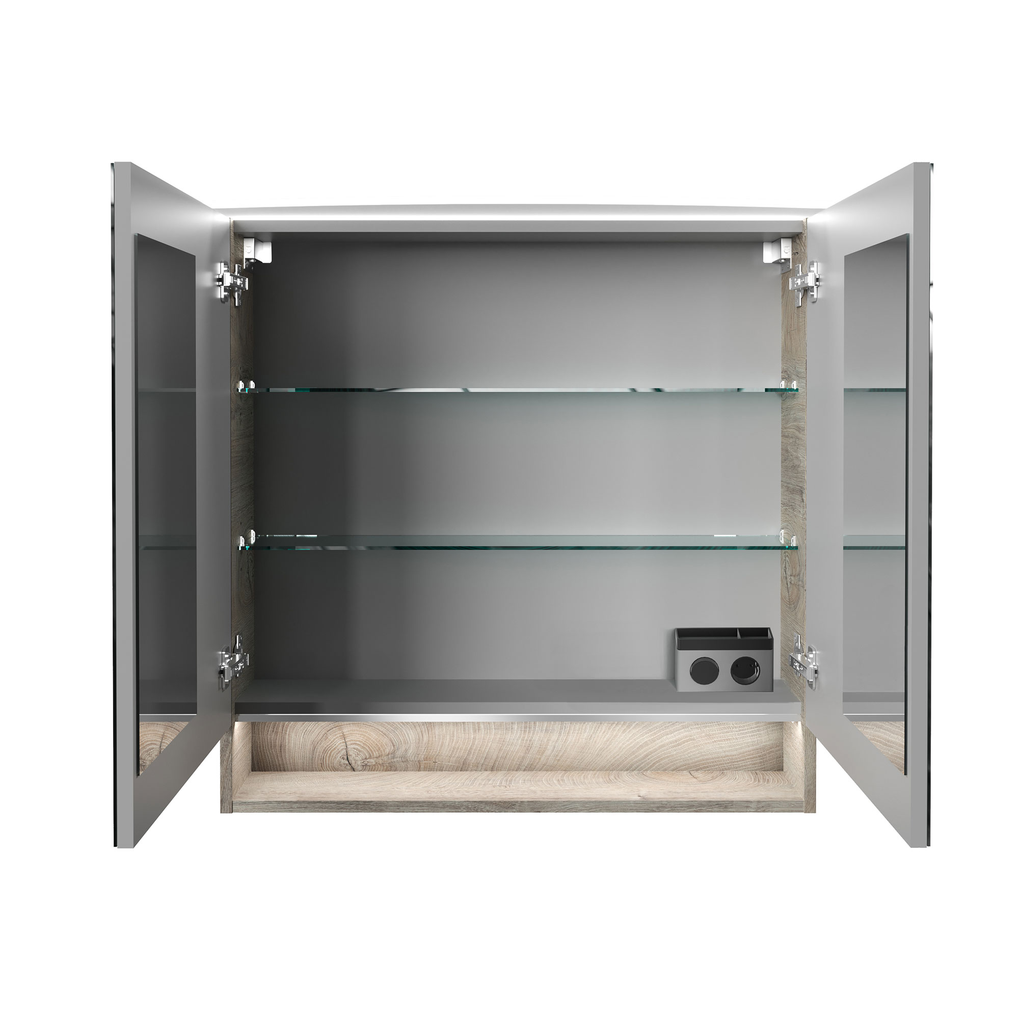 B.Style LED Spiegelschrank 80 cm Korpusfarbe: Nature Oak