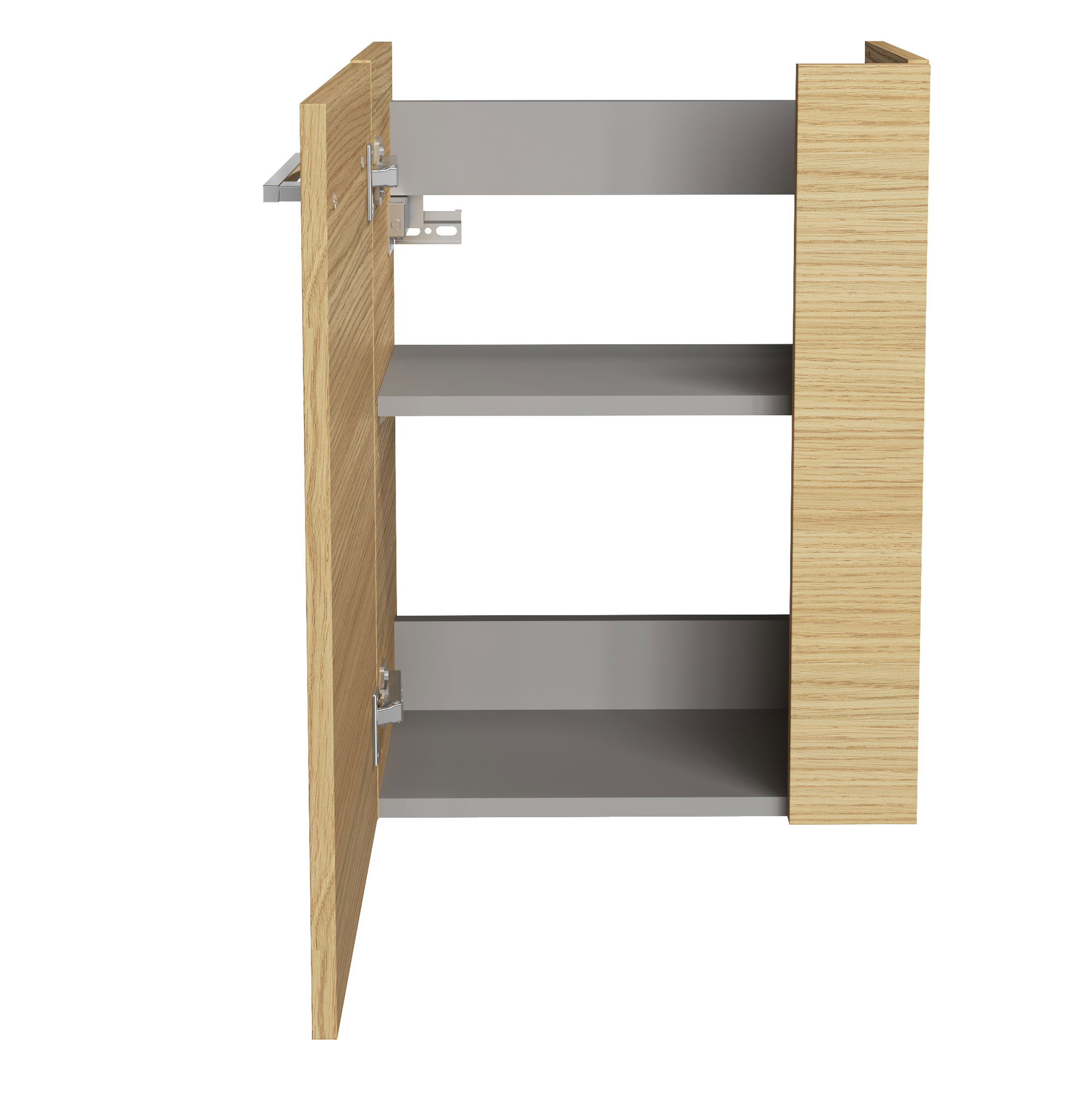 SBC Beckenunterschrank 45 - Front Sandeiche - Korpus Sandeiche - Linksanschlag
