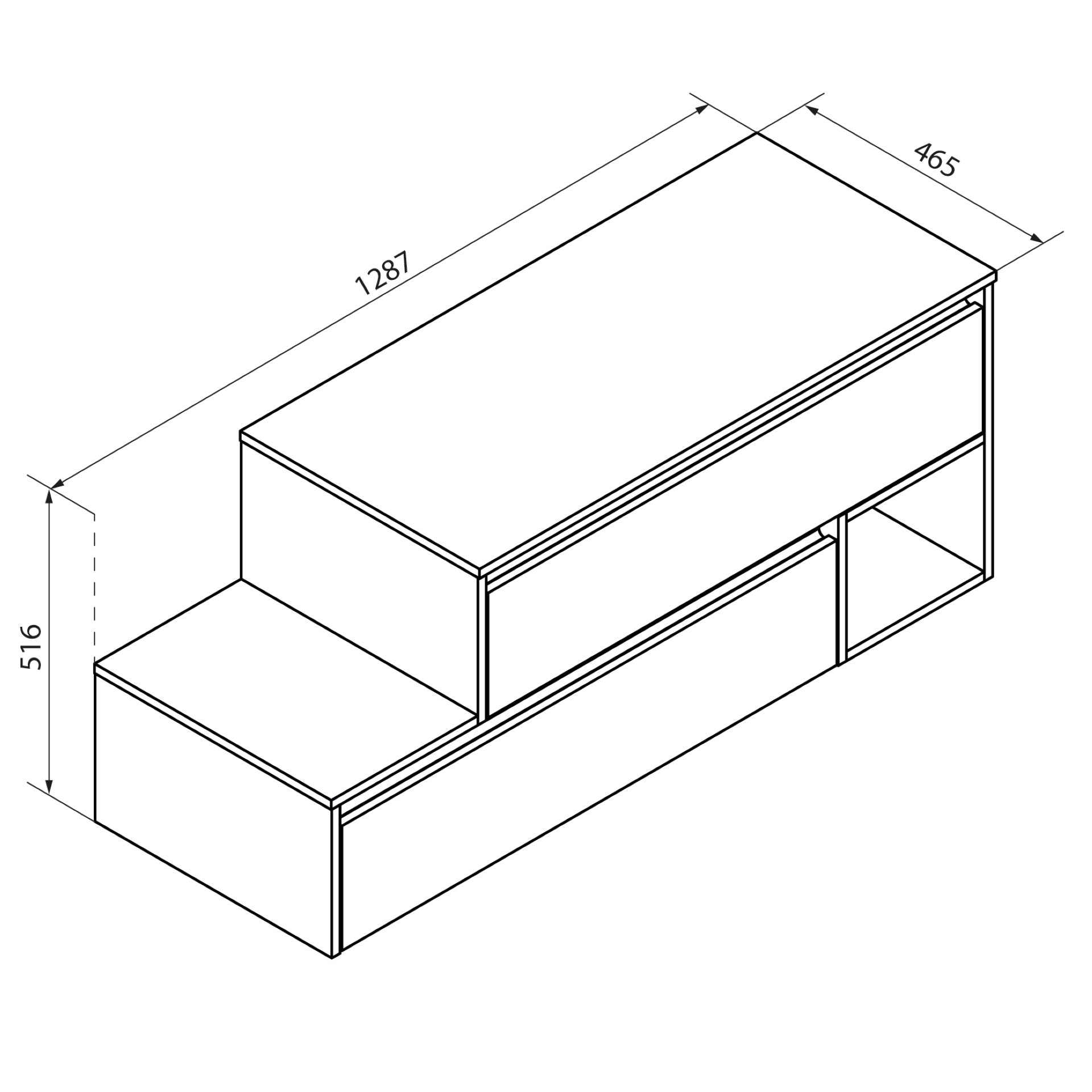 VITA L-Waschtisch-Unterschrank mit Adeckplatte