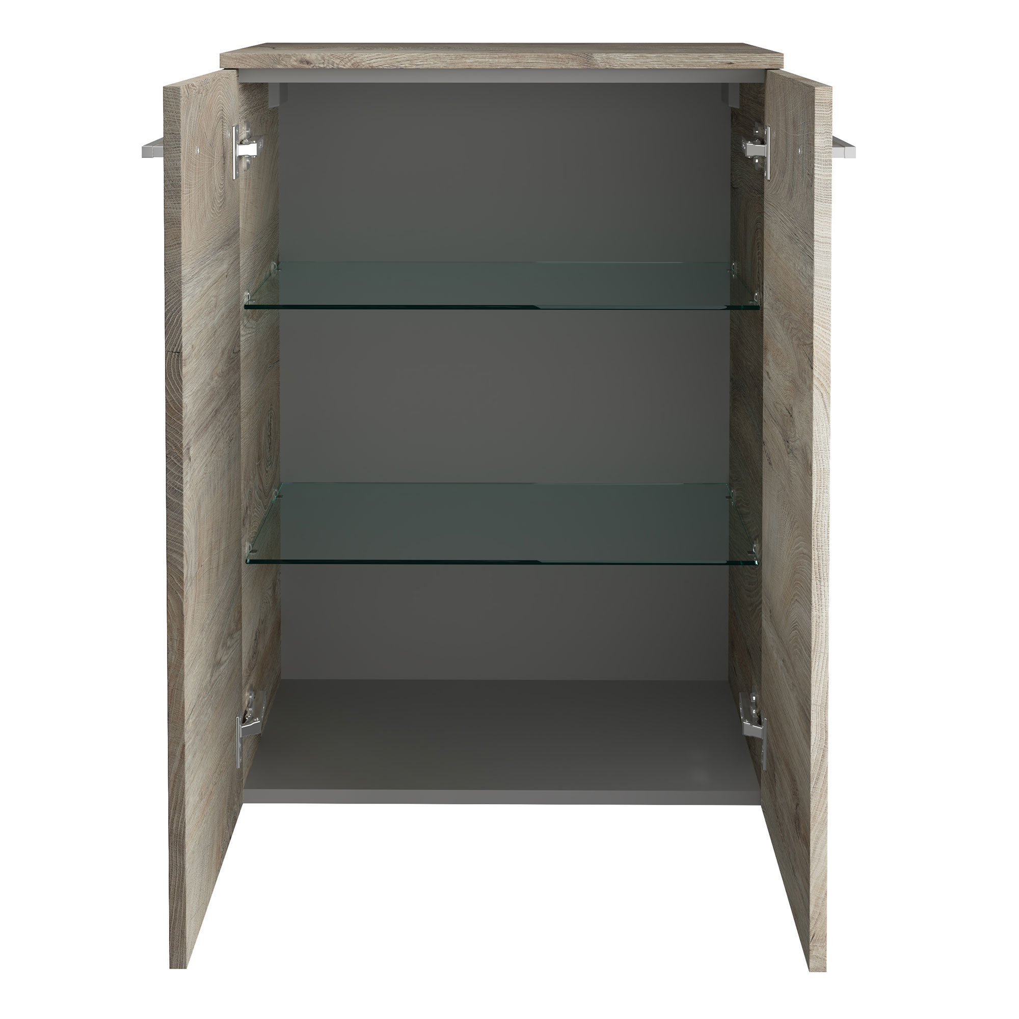 B.Style Doppel- Midischrank 60 cm Korpusfarbe: Nature Oak Frontfarbe: Nature Oak