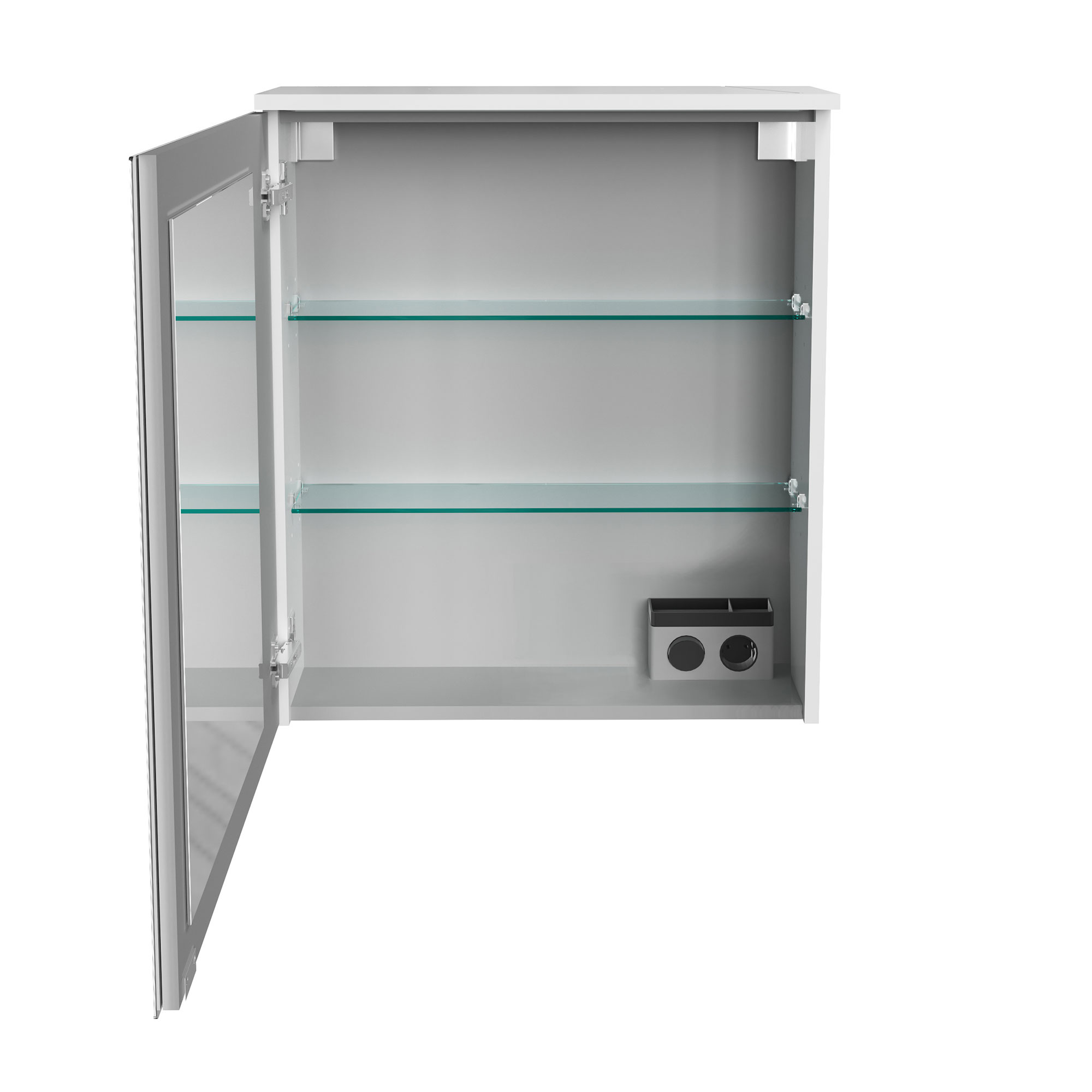Oxford Spiegelschrank 60cm - Weiß Hochglanz