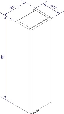 Luxor Hängeschrank rechts - Weiß Hochglanz - Steinesche - 20cm