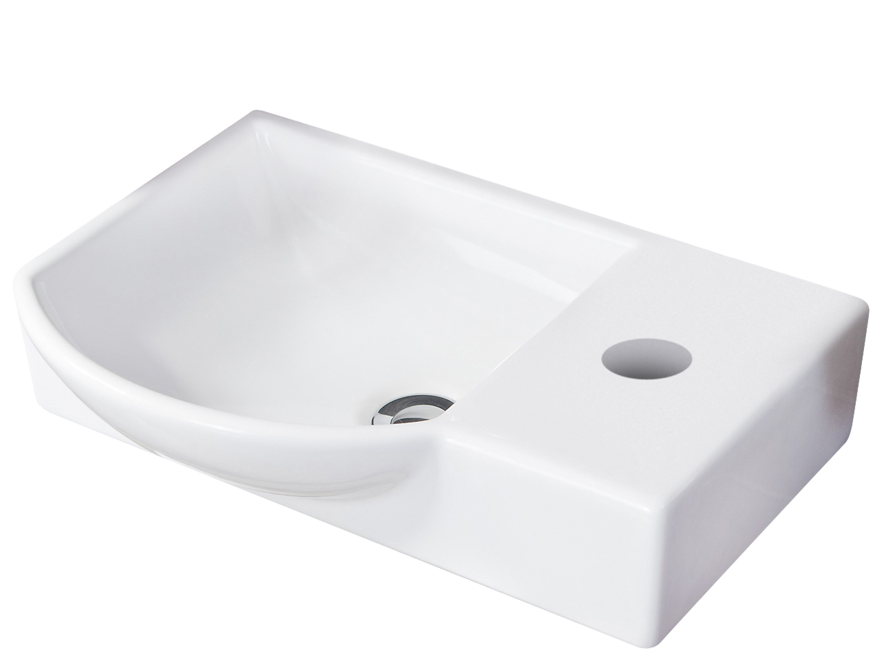 Gäste-WC Keramikbecken links