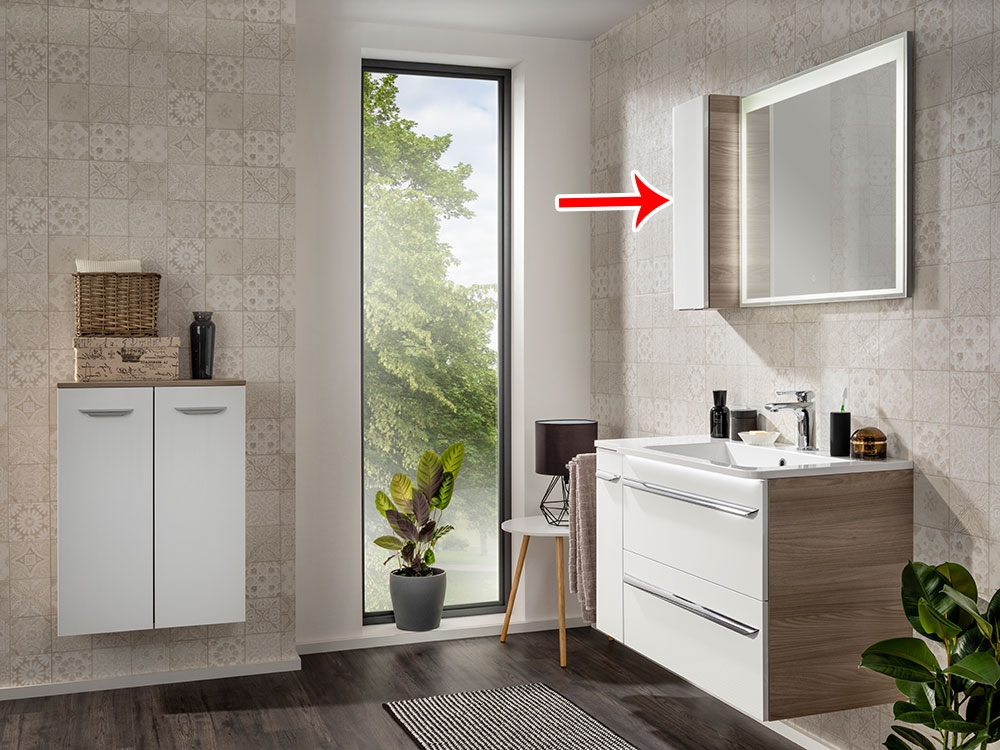 Luxor Hängeschrank links - Weiß Hochglanz - Steinesche - 20cm