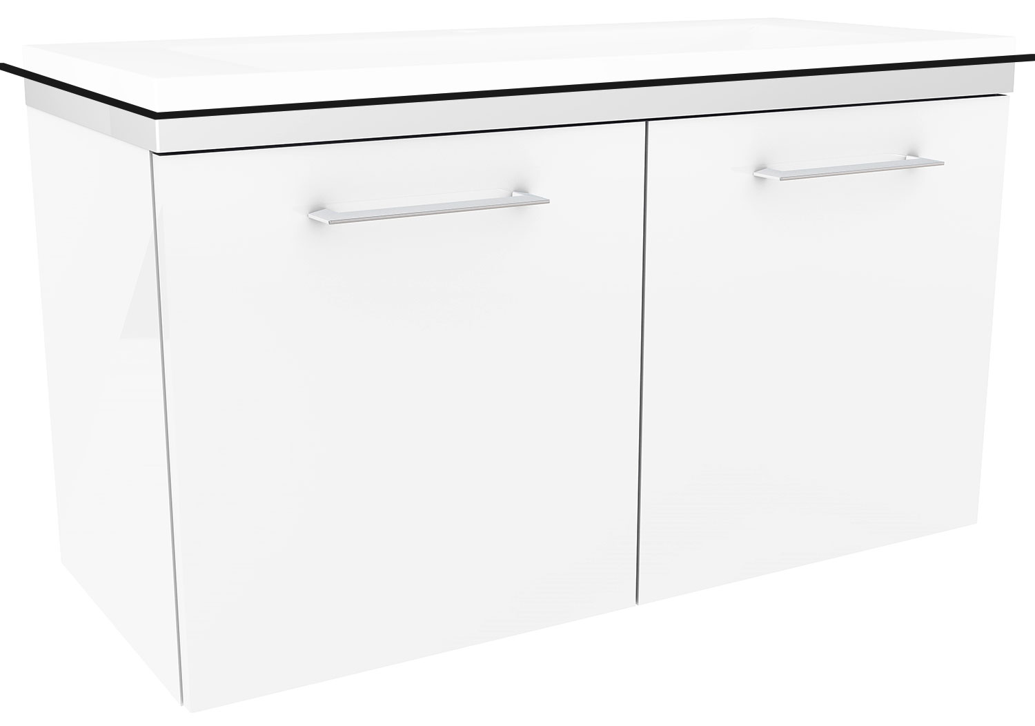 Lima Waschtischunterschrank 80cm Korpusfarbe: Weiß Matt Frontfarbe: Weiß Hochglanz