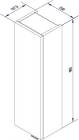 Luxor Hängeschrank links - Weiß Hochglanz - Steinesche - 20cm