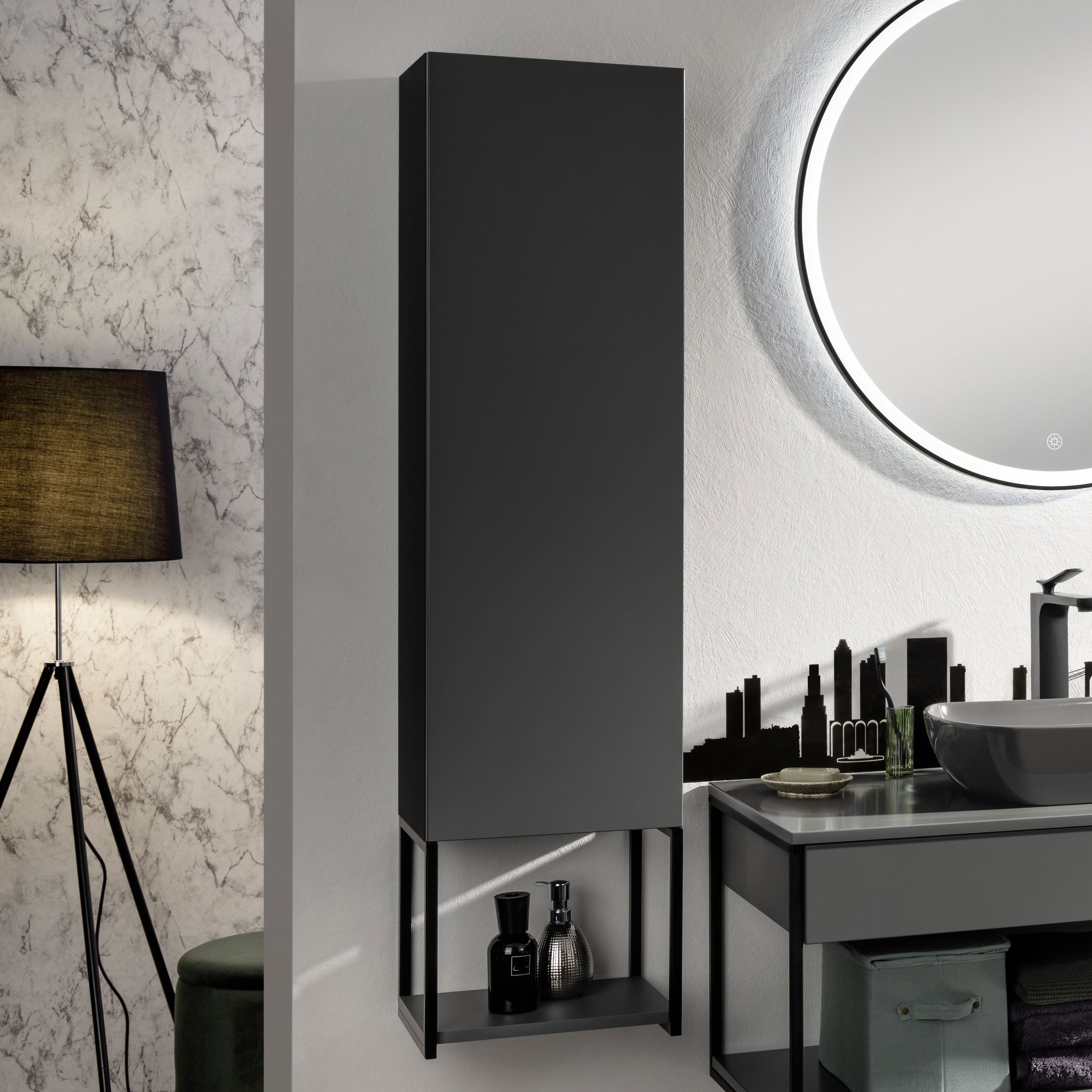 New York Midischrank 330 mm grau