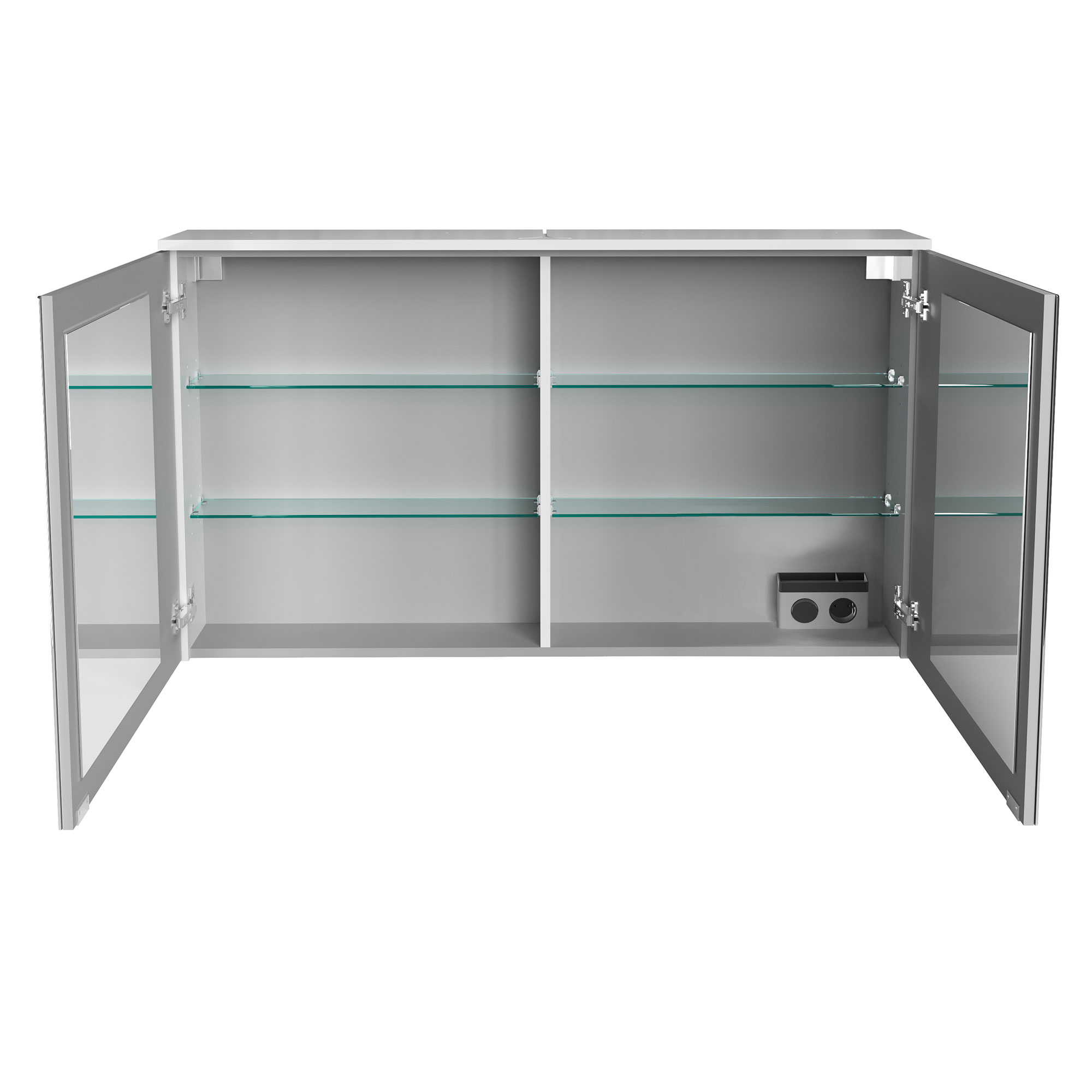 Oxford Spiegelschrank 120cm - Weiß Hochglanz