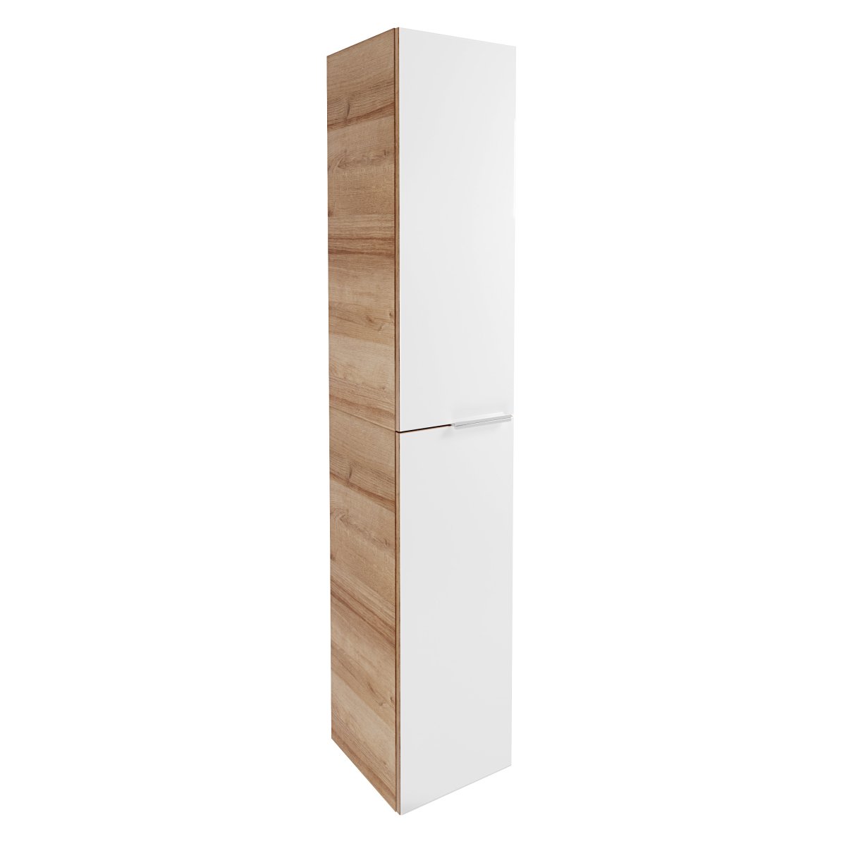 B.brillant Hochschrank 30cm - Ast Eiche - Glas Weiß