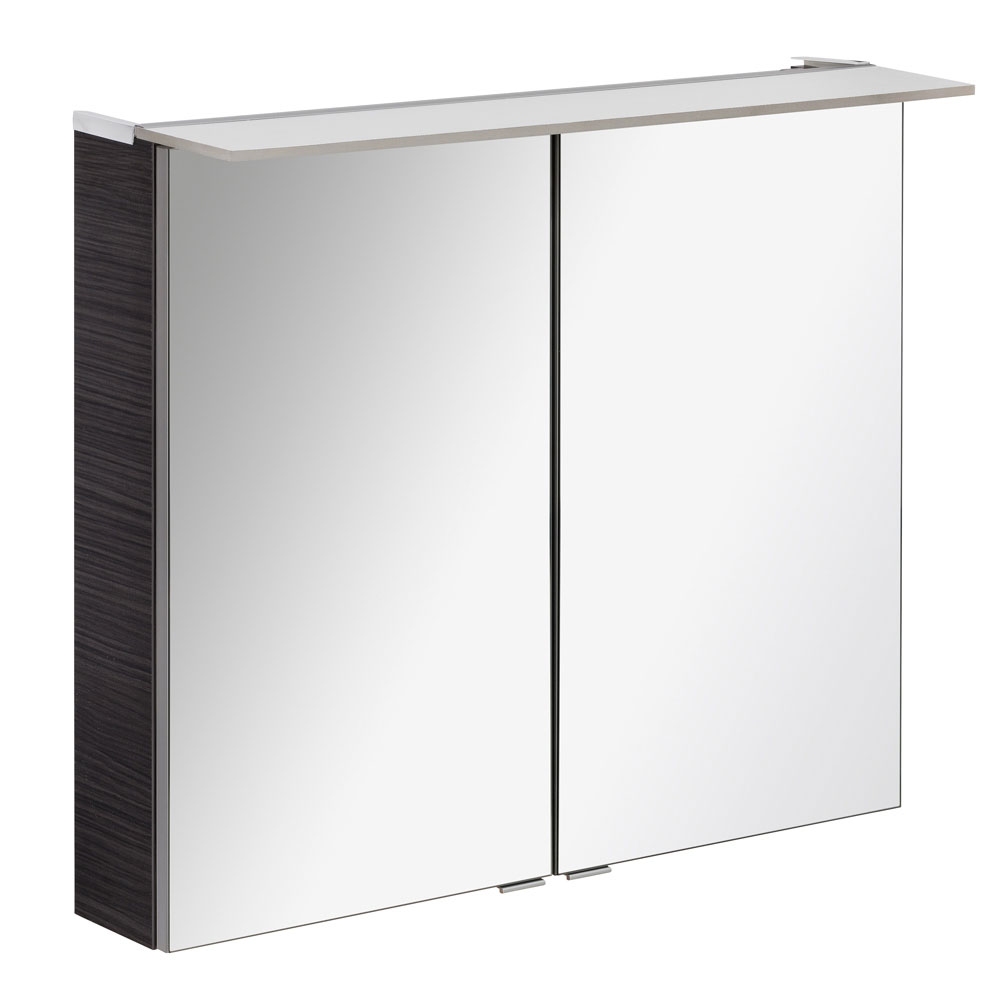 B.perfekt Spiegelschrank 80cm - Dark Oak